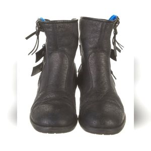 Giuseppe Zanotti Leather & Shearling Moto Boots size 10